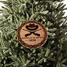 Load image into Gallery viewer, Worlds Best Mom Rifles and chains - Cedar Ornament