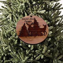 Load image into Gallery viewer, Worlds Best Parents Buck and Doe - Cedar Ornament