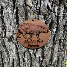 Load image into Gallery viewer, Worlds Best Parents Capybara - Cedar Ornament