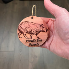 Load image into Gallery viewer, Worlds Best Parents Capybara - Cedar Ornament