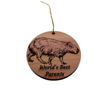 Load image into Gallery viewer, Worlds Best Parents Capybara - Cedar Ornament