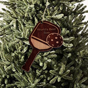 Worlds Best Son Pickleball - Cedar Ornament