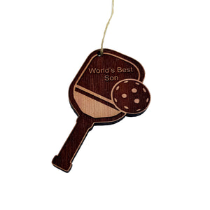 Worlds Best Son Pickleball - Cedar Ornament