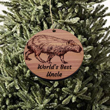 Load image into Gallery viewer, Worlds Best Uncle Capybara - Cedar Ornament