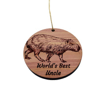 Load image into Gallery viewer, Worlds Best Uncle Capybara - Cedar Ornament