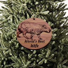 Load image into Gallery viewer, Worlds Best Wife Capybara - Cedar Ornament