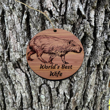 Load image into Gallery viewer, Worlds Best Wife Capybara - Cedar Ornament