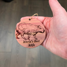 Load image into Gallery viewer, Worlds Best Wife Capybara - Cedar Ornament