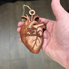 Load image into Gallery viewer, Worlds Best phlebotomist HEART - Cedar Ornament