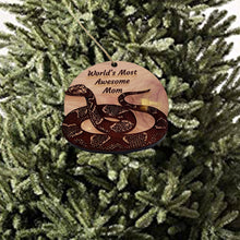 Load image into Gallery viewer, Worlds Most Awesome Mom Snake - Cedar Ornament