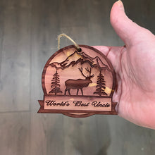 Load image into Gallery viewer, Worlds best Uncle ELK - Cedar Ornament