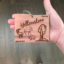 Load image into Gallery viewer, Yellowstone National Park WY - Cedar Ornament