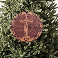 Load image into Gallery viewer, You are the best Friend EVER Cross and Heart - Cedar Ornament