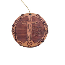 Load image into Gallery viewer, You are the best Friend EVER Cross and Heart - Cedar Ornament