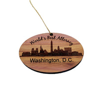 Load image into Gallery viewer, worlds Best Attorney Washington DC  - Cedar Ornament