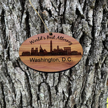 Load image into Gallery viewer, worlds Best Attorney Washington DC  - Cedar Ornament