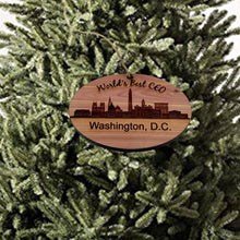 Load image into Gallery viewer, worlds Best CEO Washington DC  - Cedar Ornament