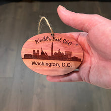 Load image into Gallery viewer, worlds Best CEO Washington DC  - Cedar Ornament