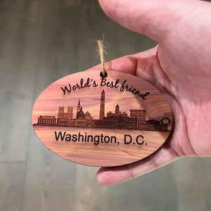 worlds Best Friend Washington DC - Cedar Ornament