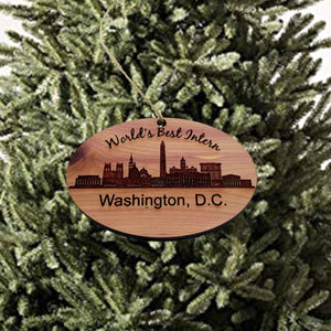 worlds Best Intern Washington DC  - Cedar Ornament