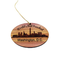 Load image into Gallery viewer, worlds Best President Washington DC  - Cedar Ornament